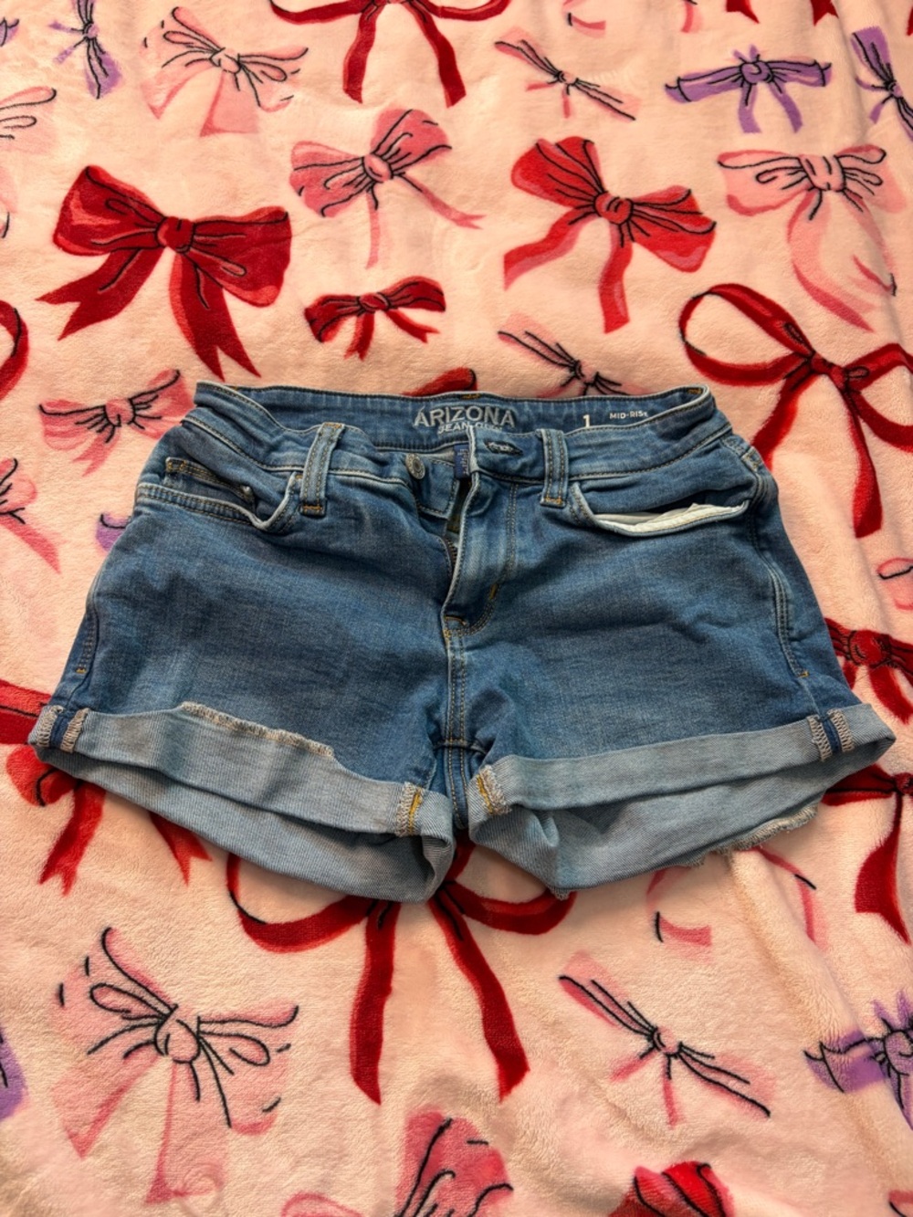 Arizona Jean Company Light Blue Cuffed Denim Shorts